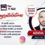 The IT Aid digital marketing student success story earning 1000 dollars from an Instagram social media marketing project