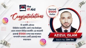 The IT Aid digital marketing student success story earning 1000 dollars from an Instagram social media marketing project
